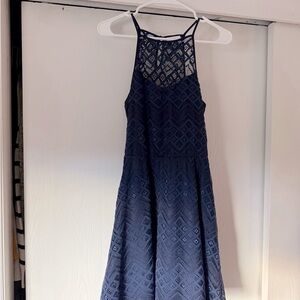 Charming Charlie Midnight Blue Backless Dress